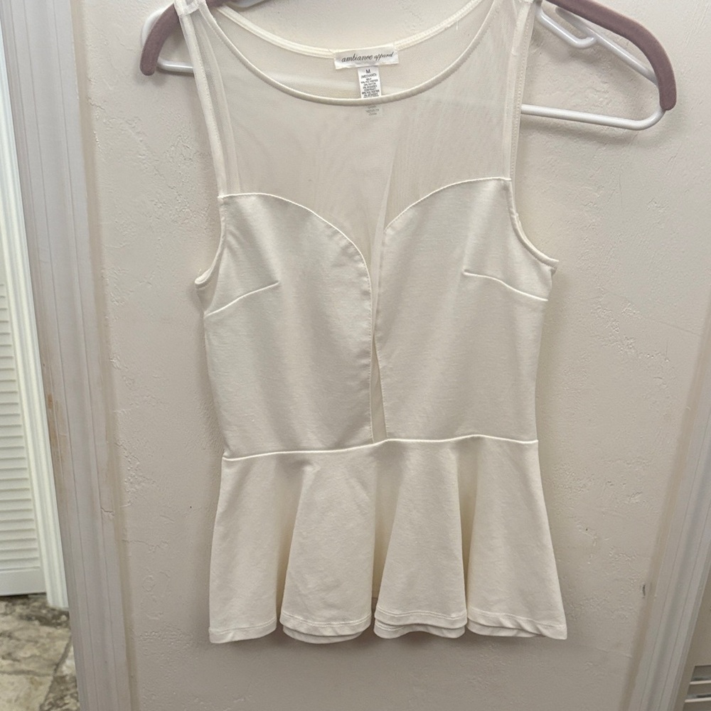 Ambiance Cream Peplum Blouse